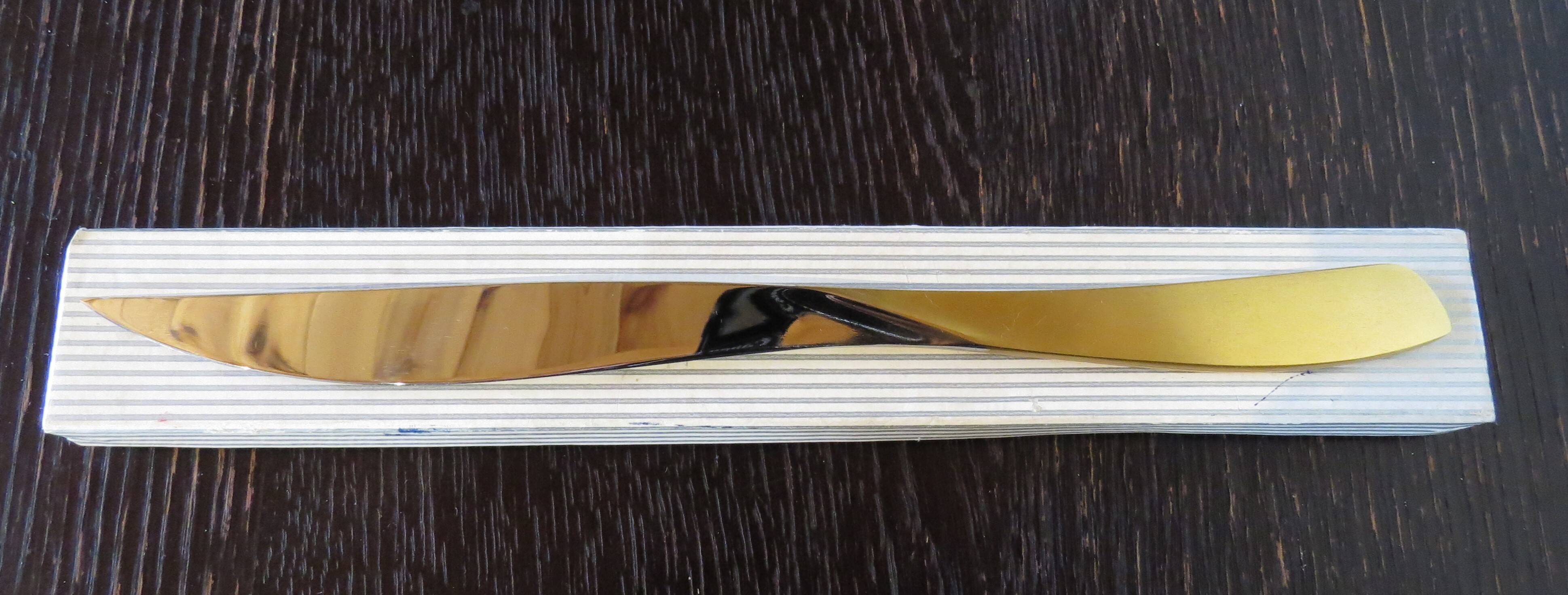 Vintage design paper cutter in two-tone metal LERCHE