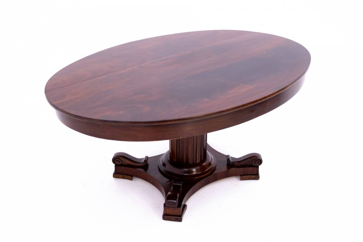 Mahogany table - bench, Northern Europe, around 1900. After renovation.