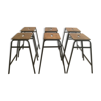 Lot of 6 laboratory stools