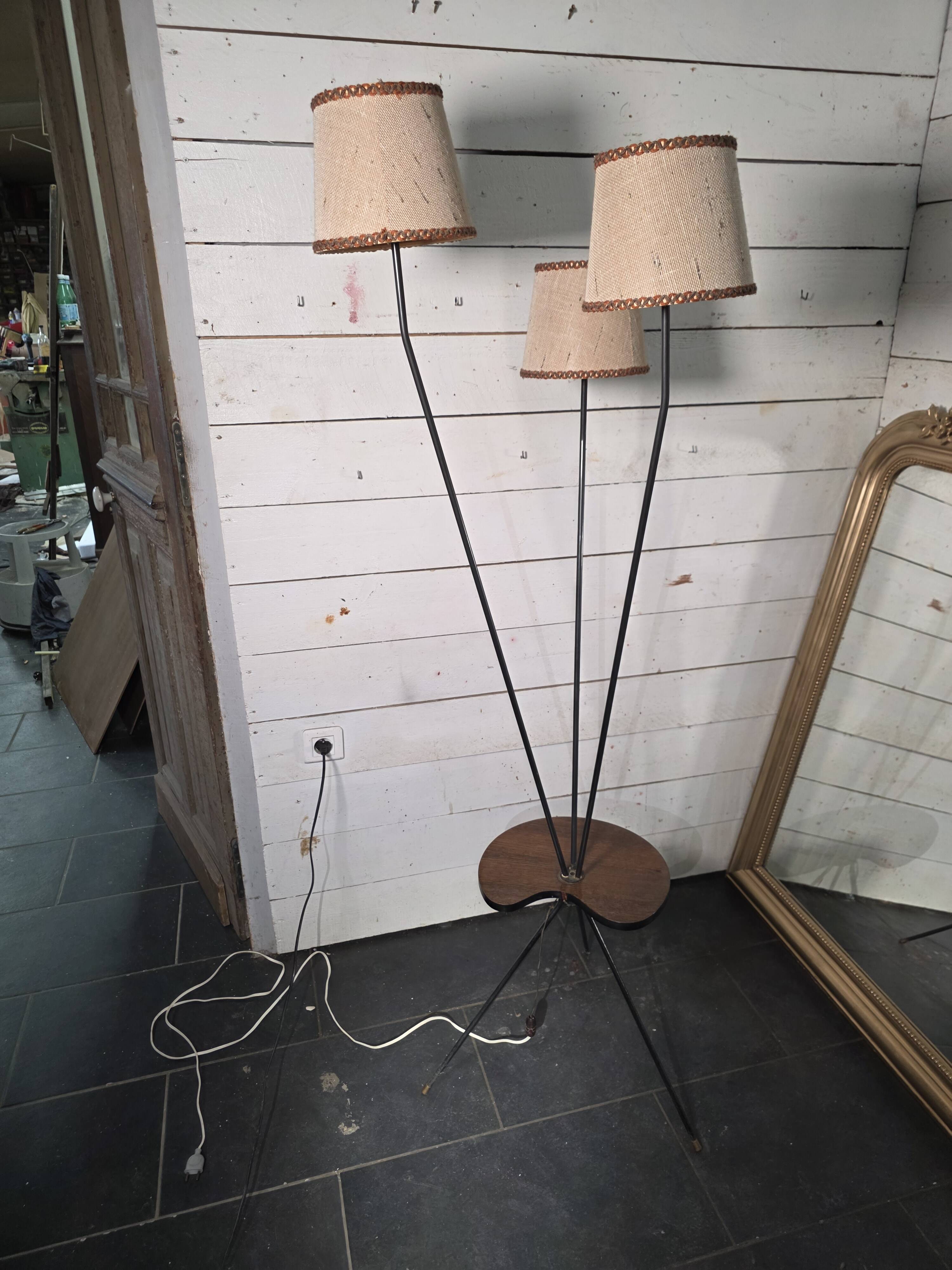 1950s/60s tripod floor lamp with 3 lights.