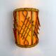 Pair of mid-century rattan wall sconces, circa 1970s, Italy