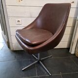 Swivel armchair with chrome metal legs from the 70s