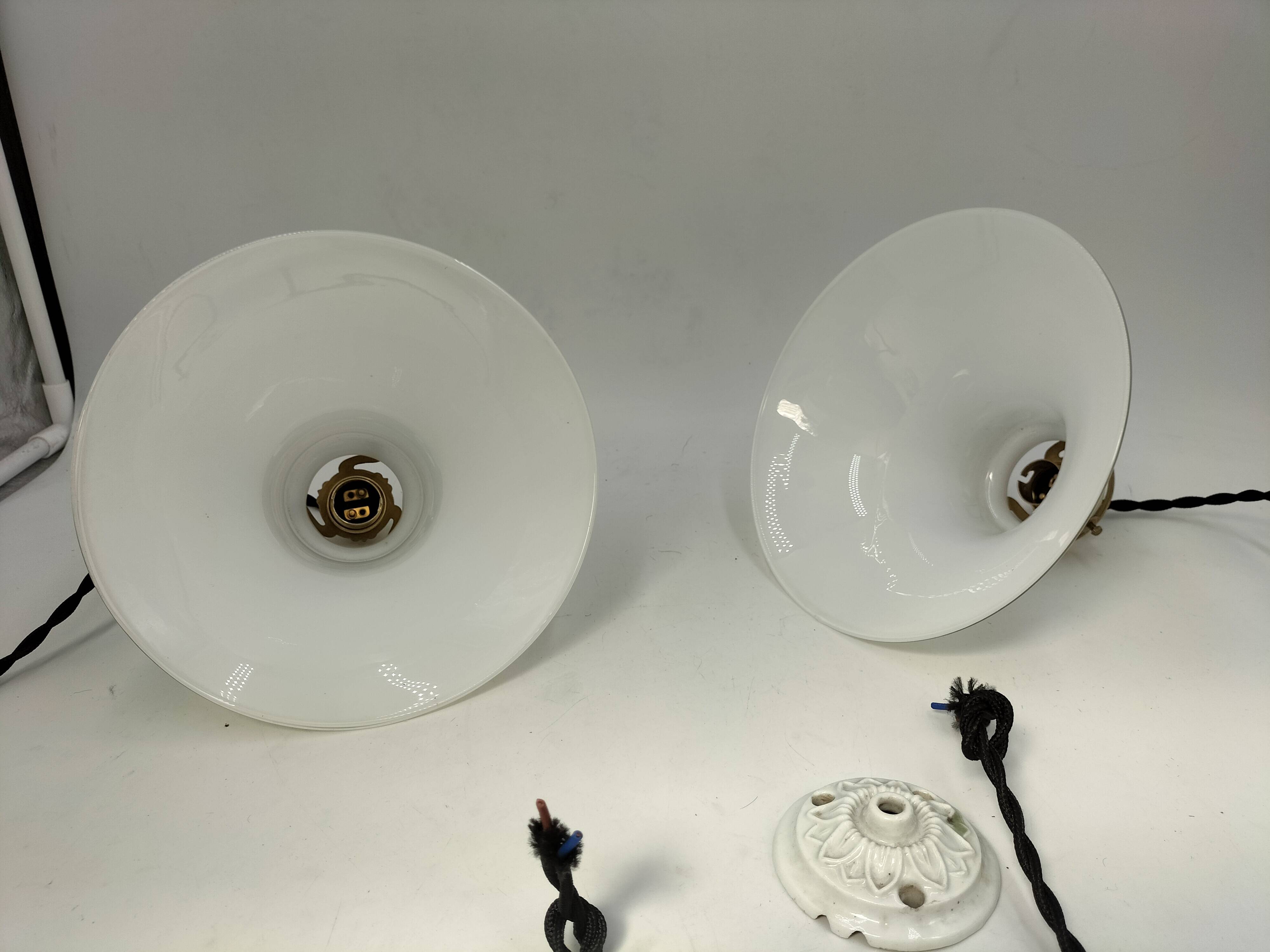 Opaline pendant lights