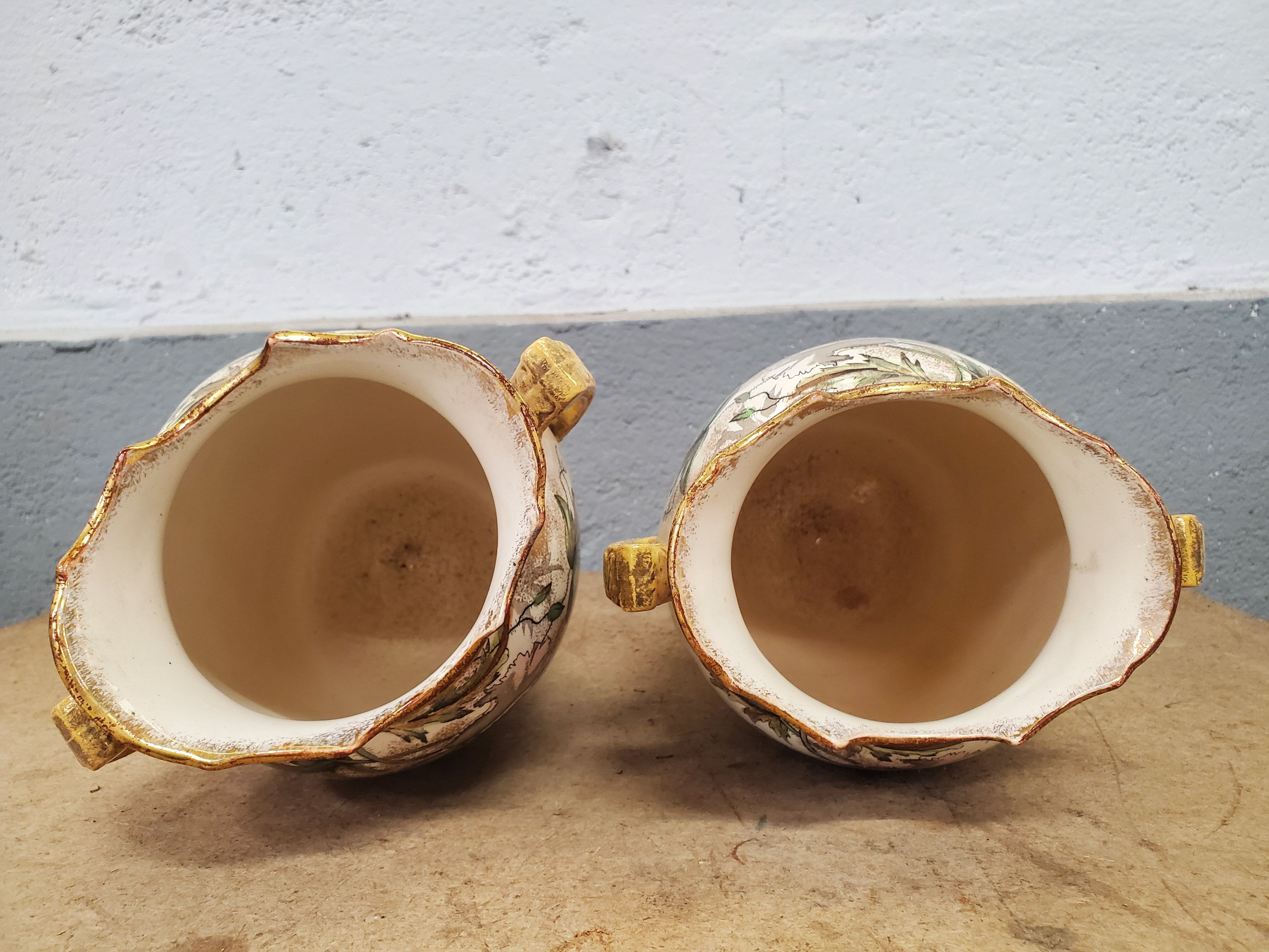 Pair of Satsuma ceramic vases