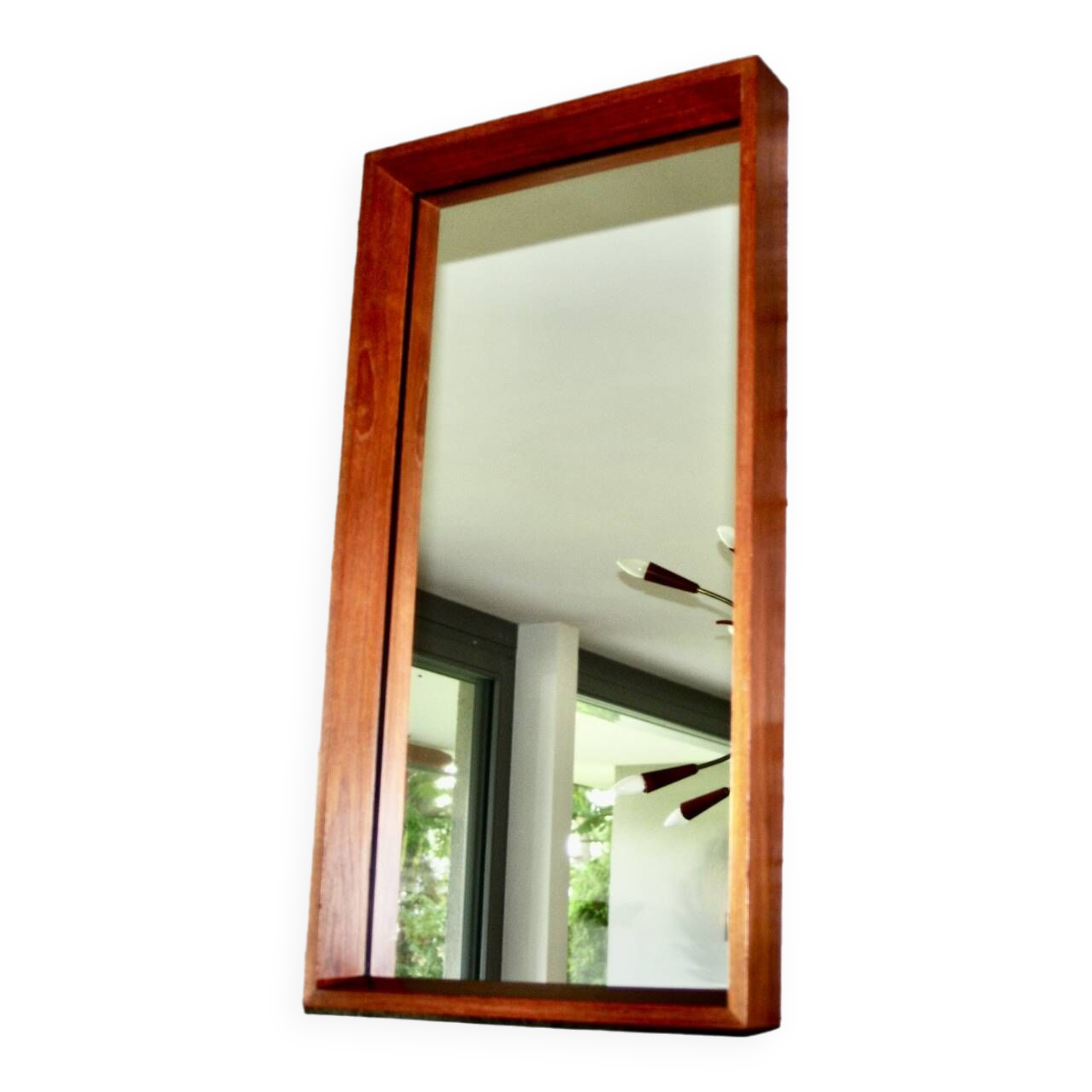 Large teak mirror by od mobler as 1950