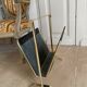 Gold and leather metal magazine rack 1950