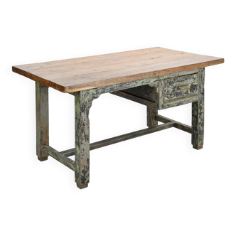 Weathered solid wood desk