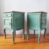 Pair of patinated bedside tables