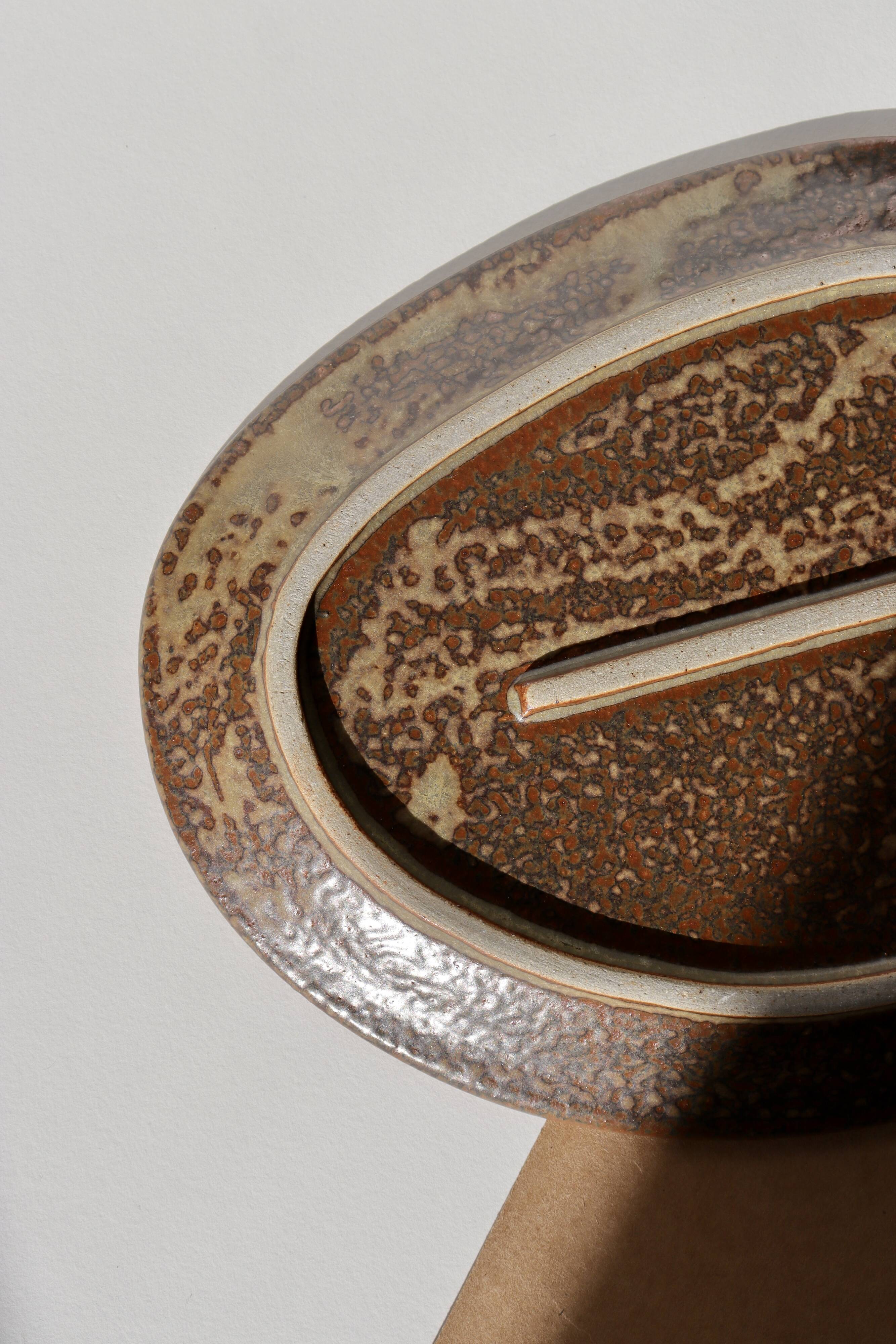 Trio of stoneware plates