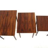 Set of 3 Scandinavian nesting tables in rosewood, Sweden, 1960