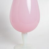 Pink opaline foot vase