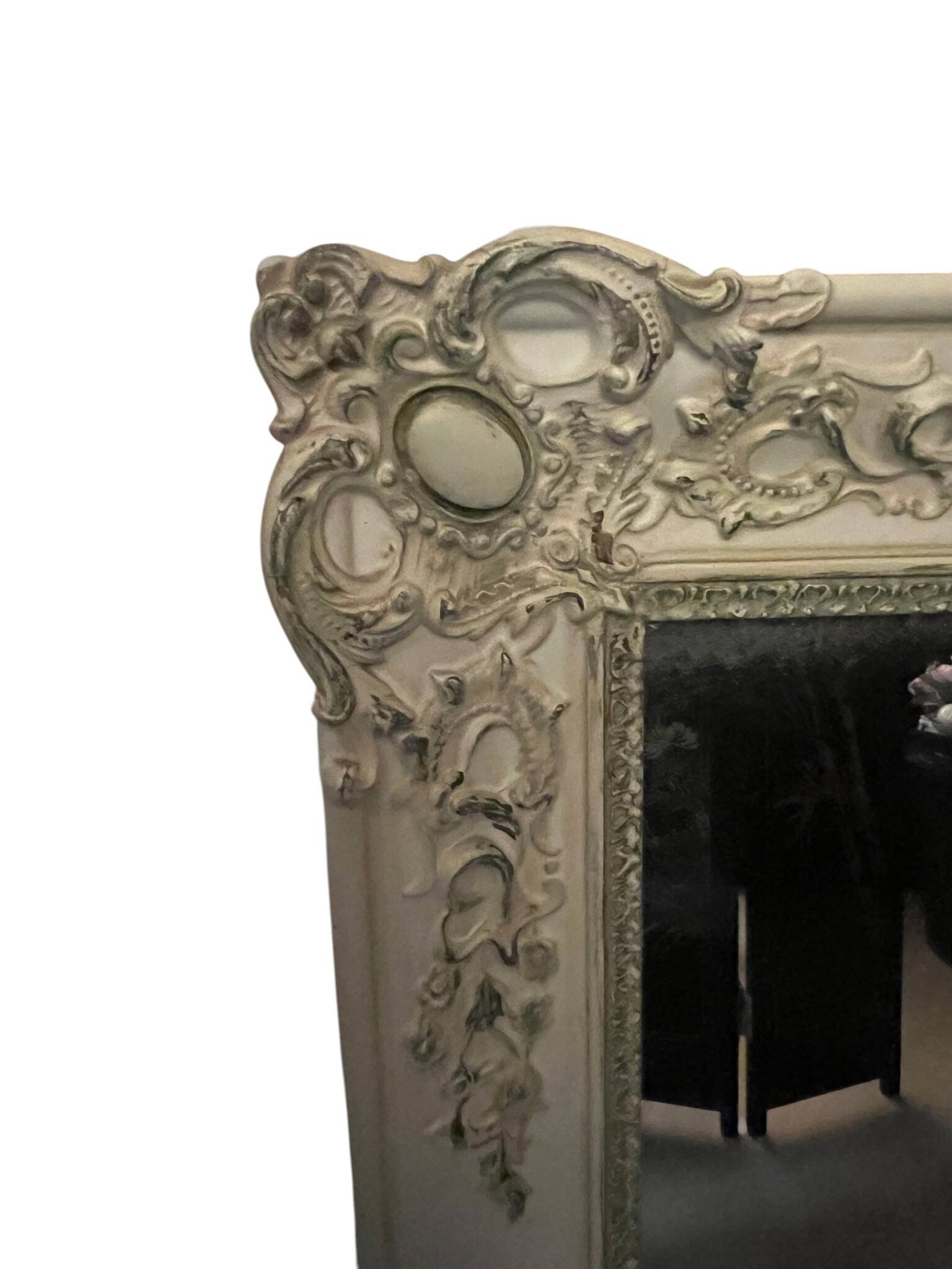 Large patinated wooden wall mirror Restoration 19th century