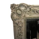 Large patinated wooden wall mirror Restoration 19th century