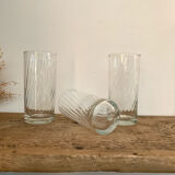 6 vintage twisted glasses