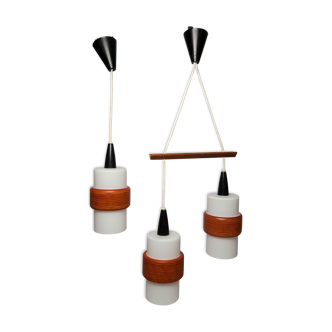 Set Scandinavian chandeliers opaline 1960