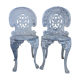 2 chaises en fonte d'aluminium