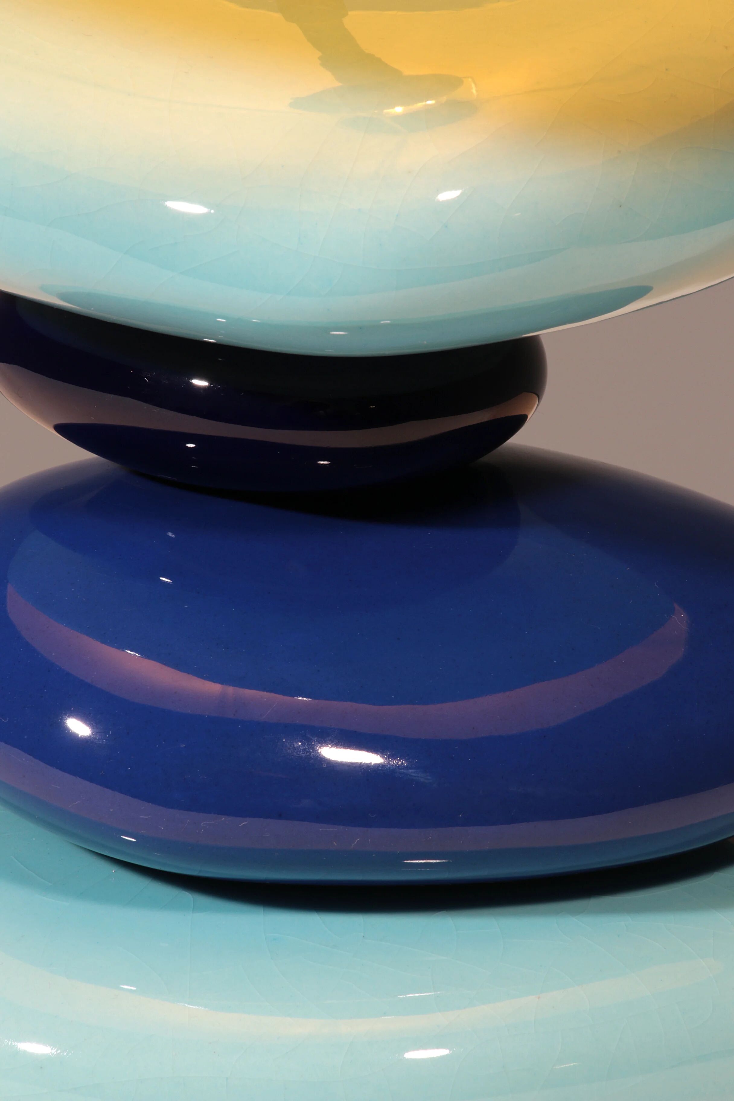 France pebble table lamp by François Chatain, 1980s