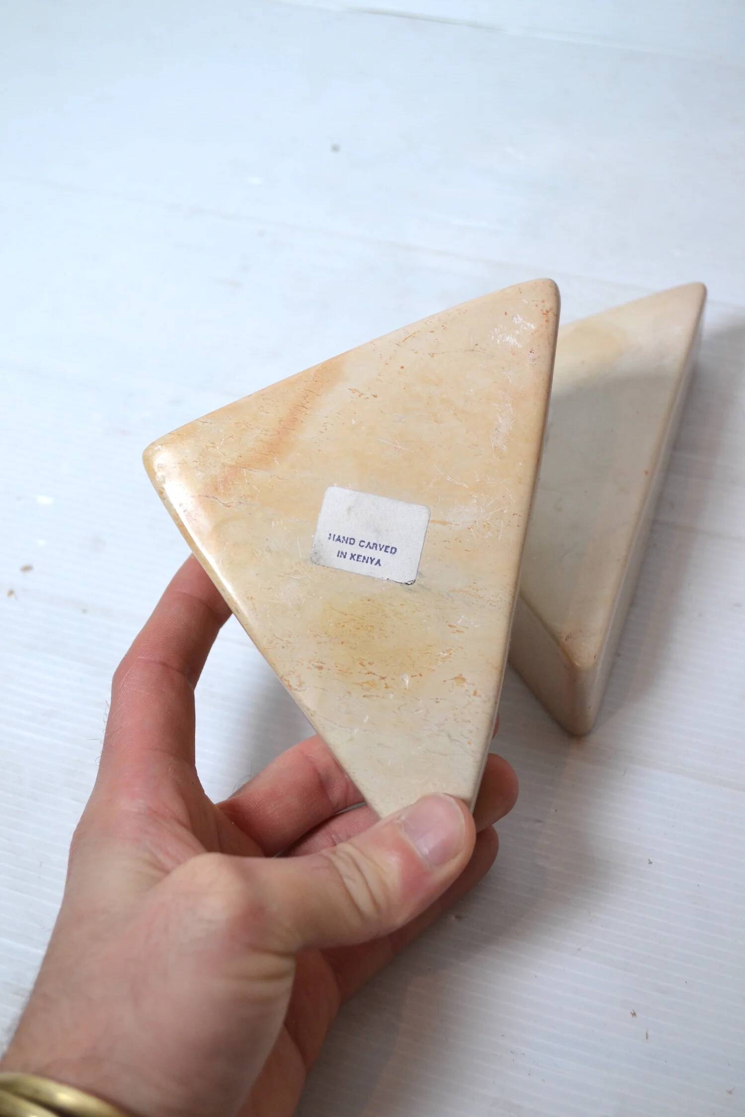 Designer stone candlesticks