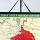 Vintage school map of czech state, czechoslovakia 1960s