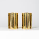 Pair of brass wall lamps from Falkenberg 1970