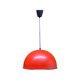 Red Retro Swedish Hanging Light | Enamel Designer Lamp Produced By HEMI In Sweden, 1960s