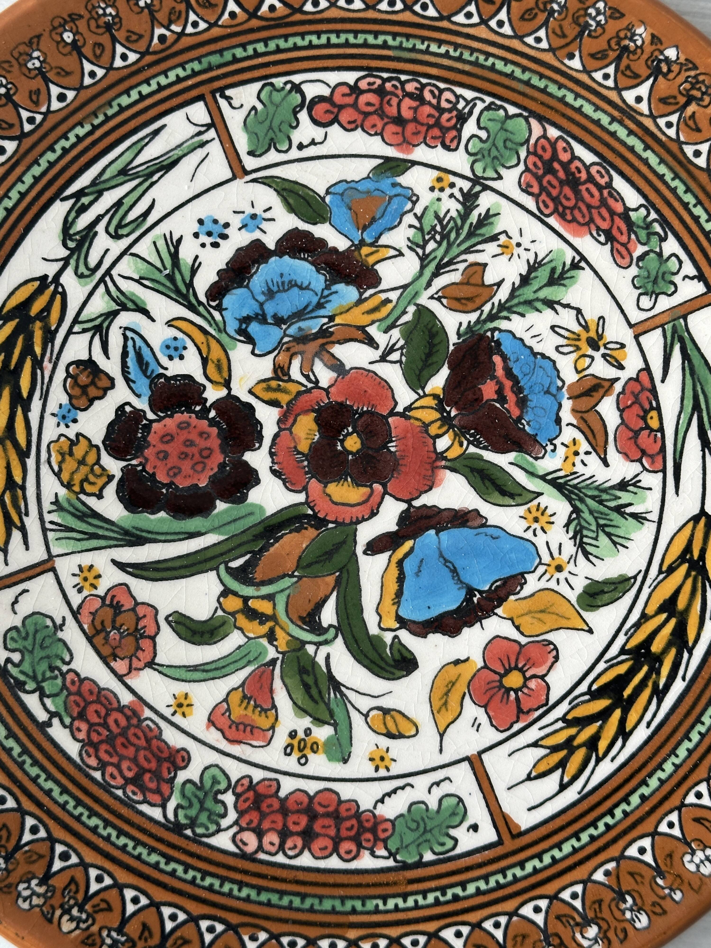 Old hand-painted plate