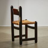 Chaise rustique en osier avec cadre en bois massif, 2 pièces