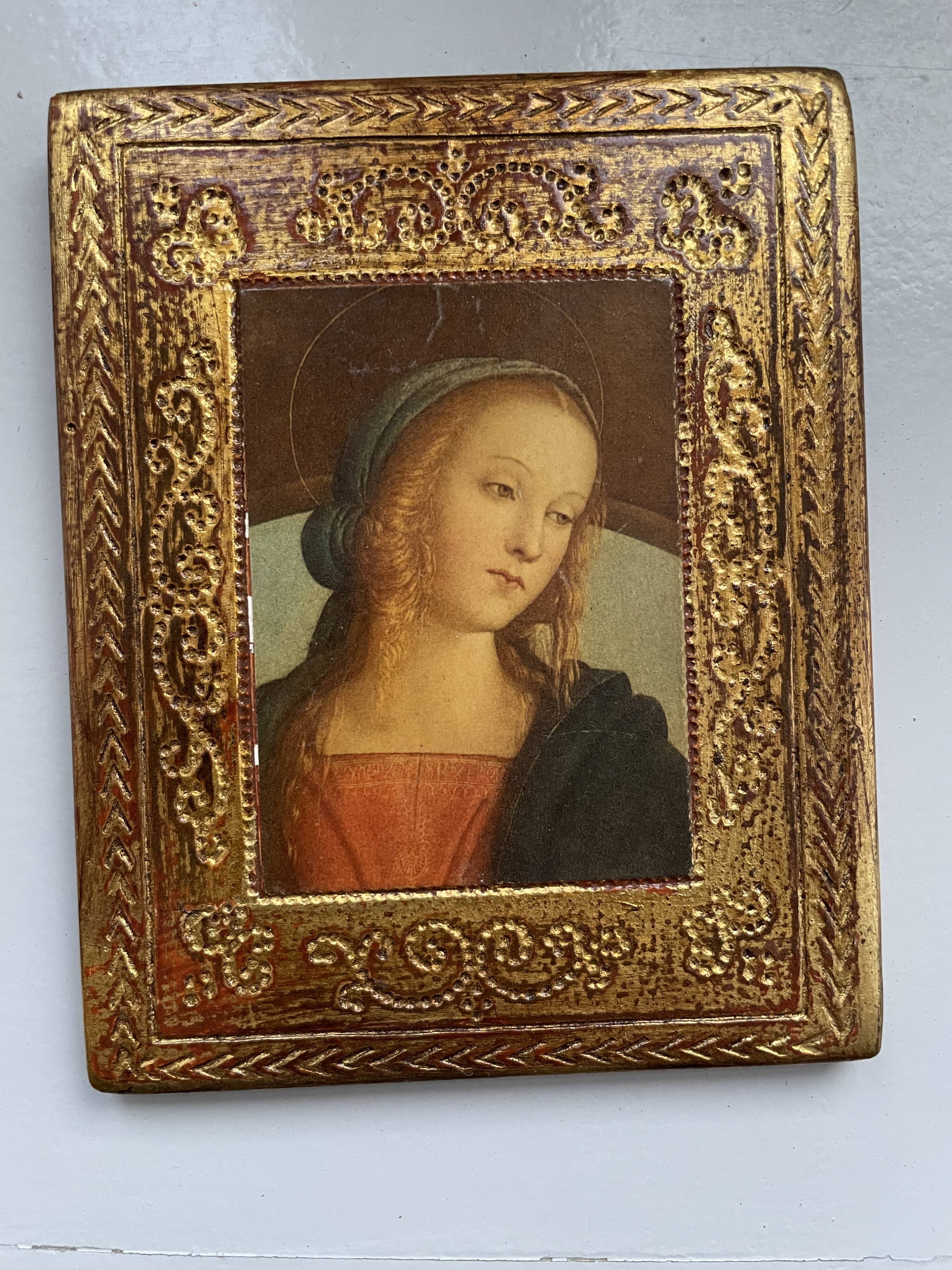 Painting old florentine wooden painting