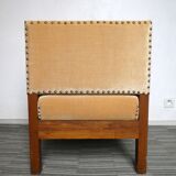 Art deco armchair in wood and velvet