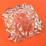 Années 1970 Cendrier Verre transparent taillé et ciselé