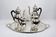 Empire-style tea and coffee service with ram's head spout - silver-plated, 5 pieces