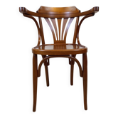 Bistro office chair in bent beech, Thonet style, circa 1960.