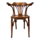 Bistro office chair in bent beech, Thonet style, circa 1960.