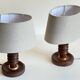 Pair of vintage wooden lamps