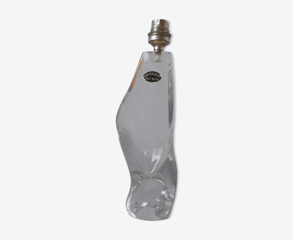 Pied de lampe en cristal torsadé
