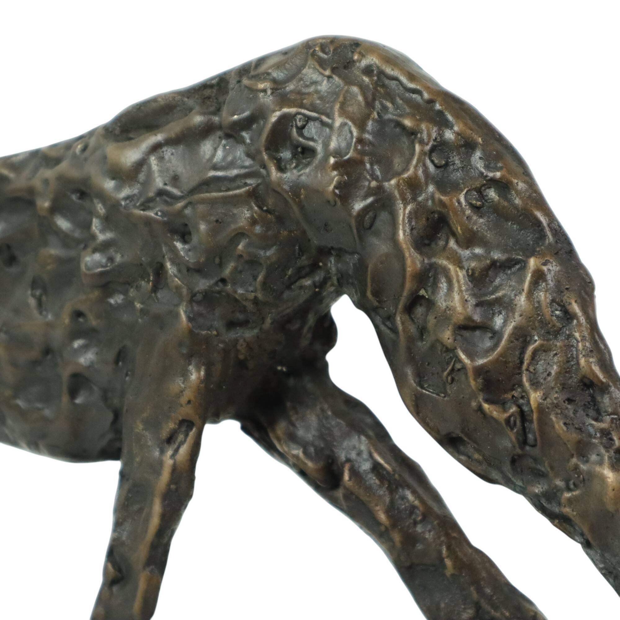 Statue en bronze d'après Alberto Giacometti Sculpture de chien 44 cm
