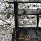Antique chinese napoleon iii black lacquered shelf