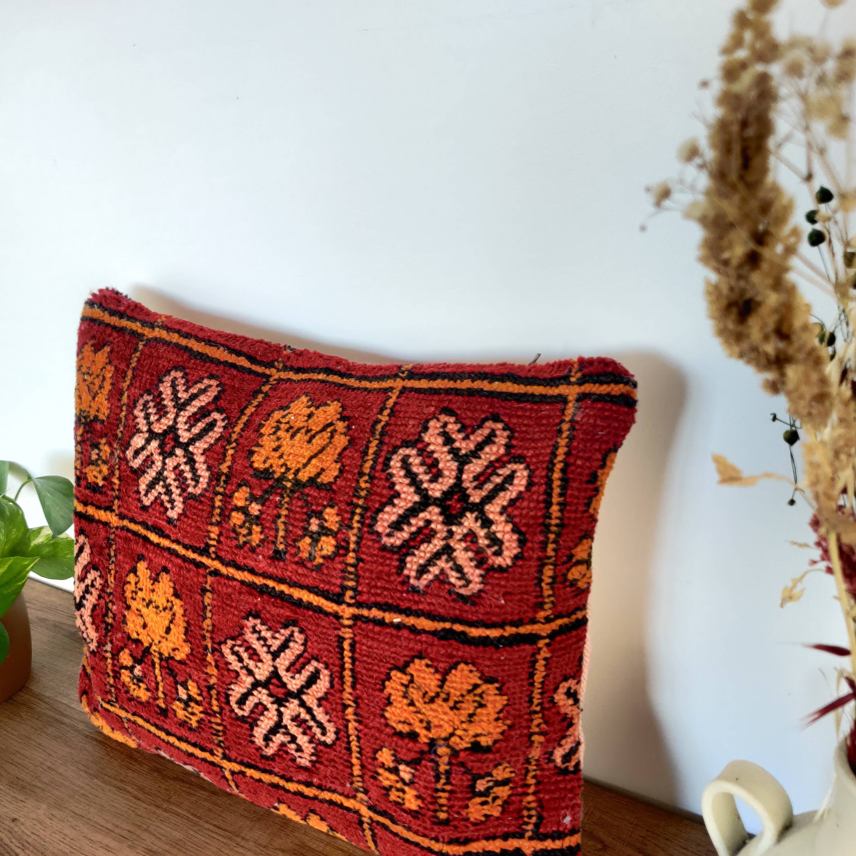 Moroccan ethnic red cushion