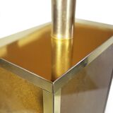 Lampe en laiton et verre poudré