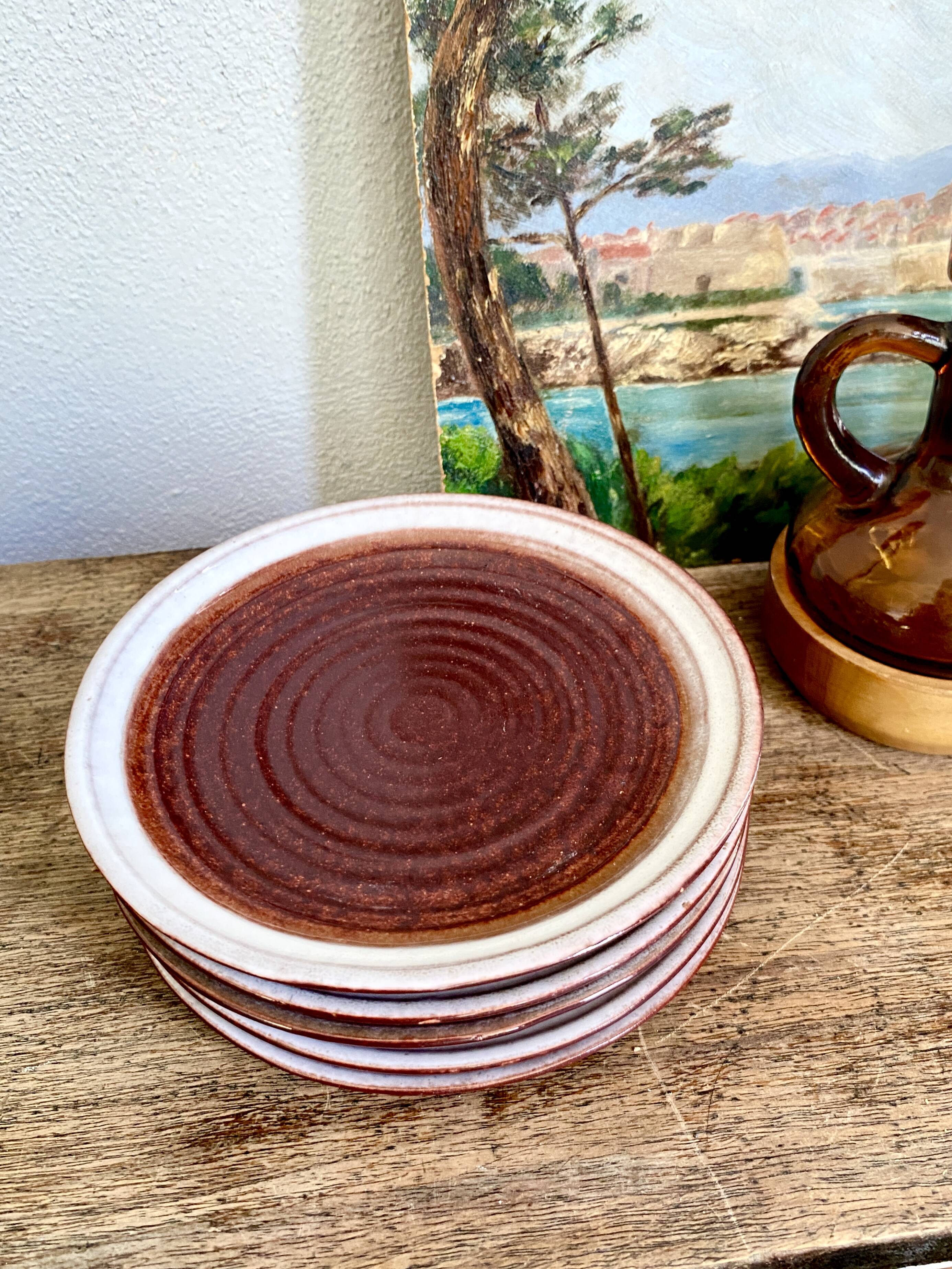 Set of 15 cm ceramic bread plates