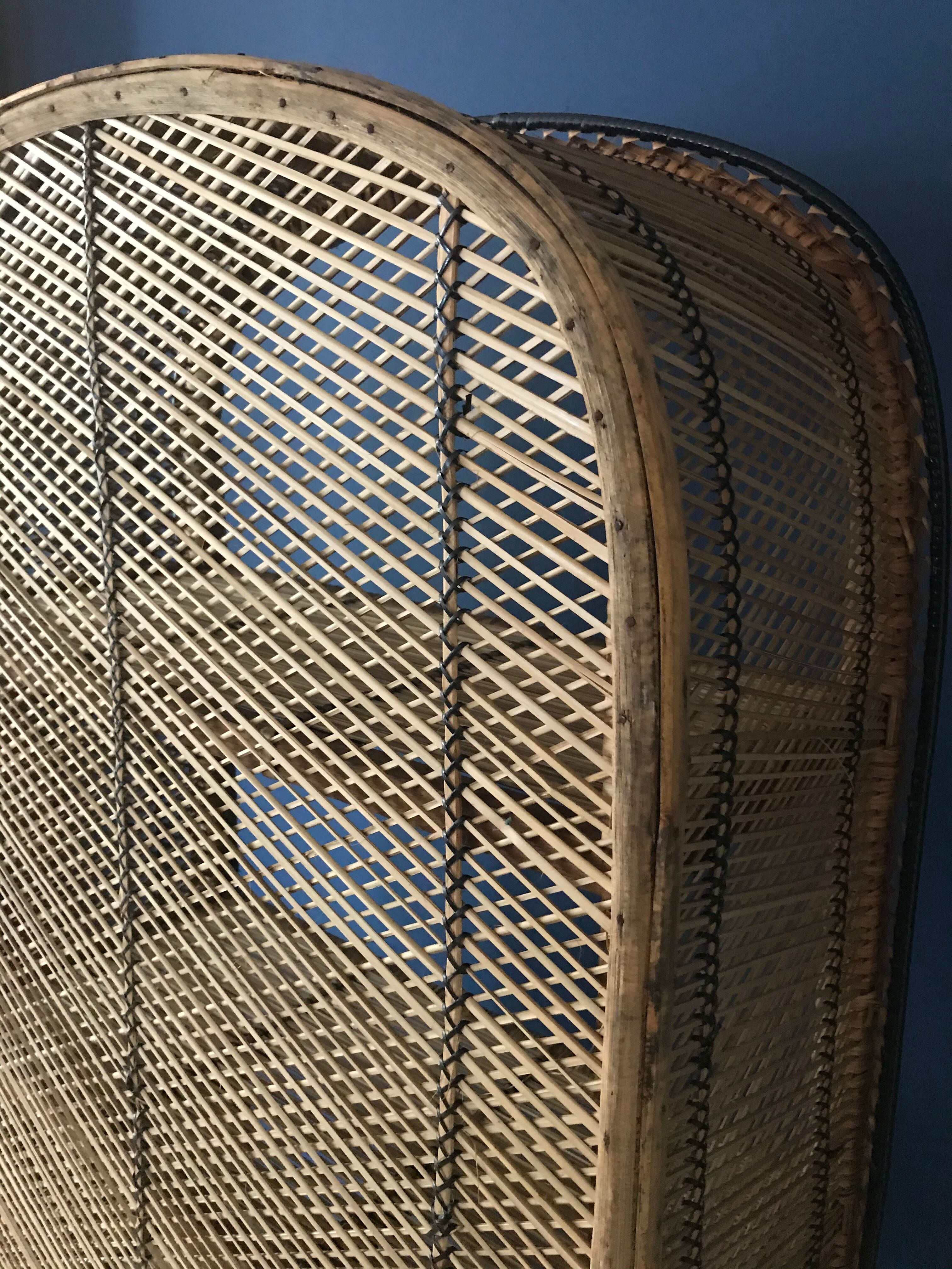 Emmanuelle style rattan bookcase