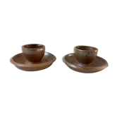 Duo of handmade handmade stoneware shells