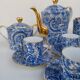 Coffee service in limoges porcelain, by lazeyras.