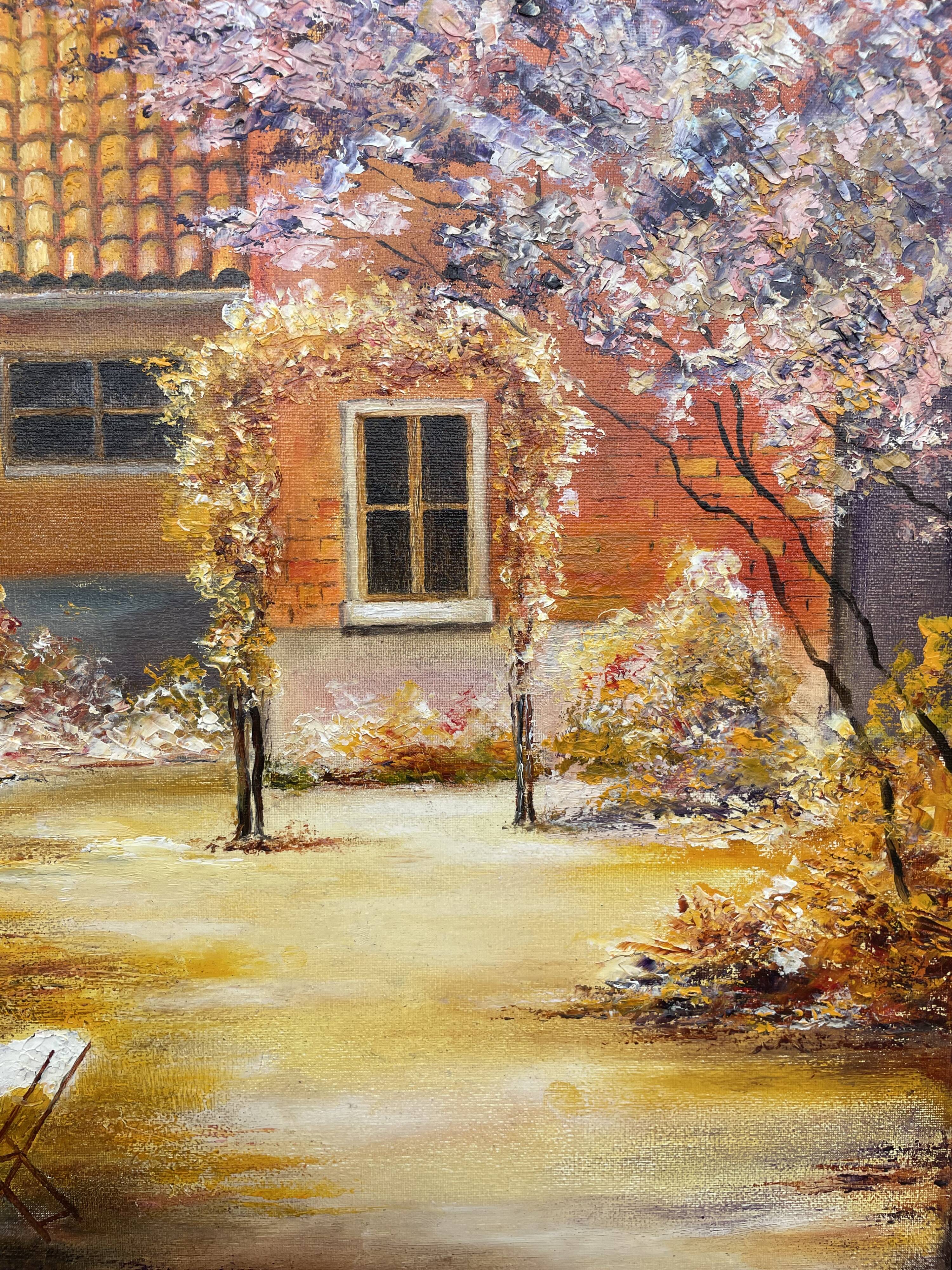 Peinture paysage huile sur toile signée