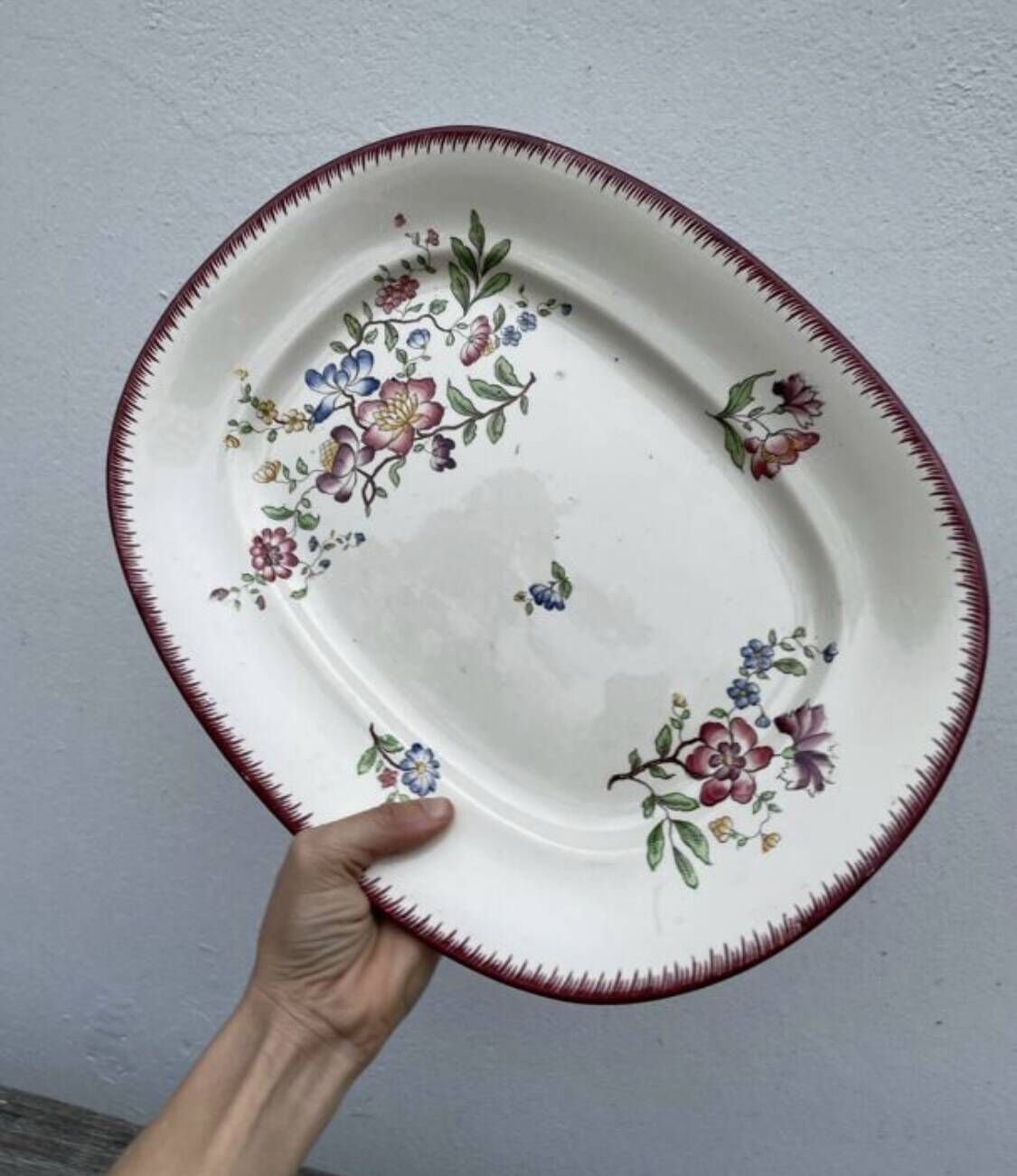 Ironstone serving platter Sarreguemines Strasbourg
