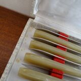 Lot 12 Art Deco style knives in case