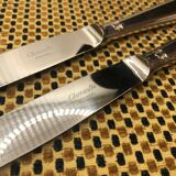 Pair of Christofle silver-plated knives, Pompadour model