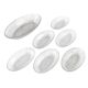 Set of dessert plates Krople Rosy, transparent glass, design by J. Drost, Ząbkowice, Poland, 1970s
