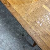 Table en chêne blond, pieds compas, années 60