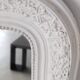 White lacquered wood mirror